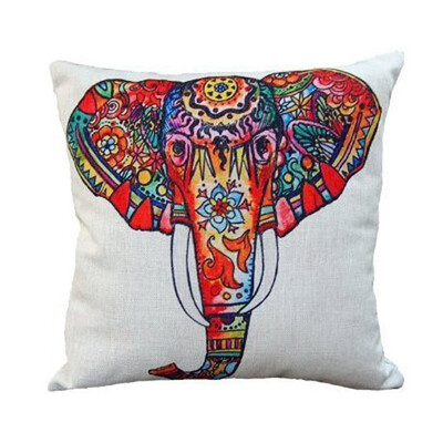 

UpperX printed linen cushions Vintage Sofa pillowcase elephant