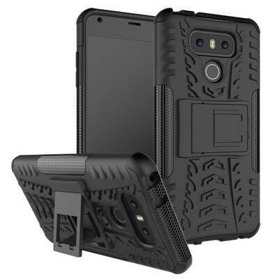 

Fivice LG G6 Case TPU anti-fall tire pattern back clip bracket phone case