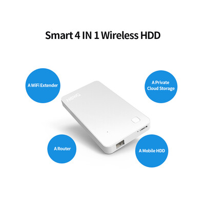 

NEWQ 1TB External Hard Drive Disk with WiFi USB30 Router Ethernet Metal Shell HDD Black