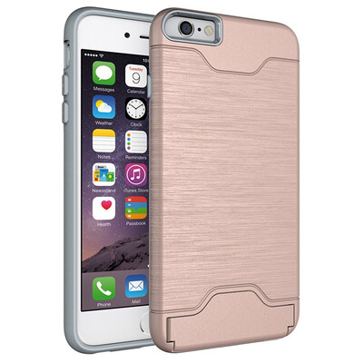 

Fivice iPhone 6 Plus6S plus Case TPU all-inclusive anti-drop brushed card with bracket mobile phone case