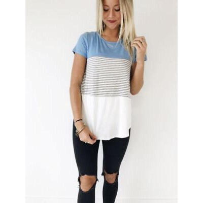 

Summer Ladies Casual Tops T-Shirt Women Summer Loose Top Short Sleeve Blouse