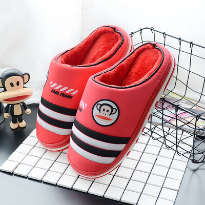 

PaulFrank big mouth monkey couple models men&women thick bottom indoor outdoor cartoon cotton slippers female models PF590 red 4041