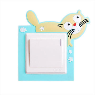 

Cat Sticker Light Switch Stick Kids Nursery Room Wall Decal Cute Childrens Art