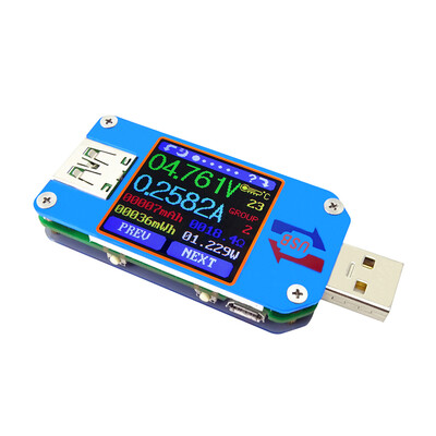 

RD UM25UM25C USB 20 Type- C Color LCD Display Tester Voltage Current Meter Voltmeter Ammeter Battery Charge Cable Impedance Resi