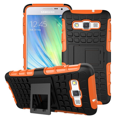 

Fivice Samsung A3 Case TPU anti-fall tire pattern back clip bracket phone case