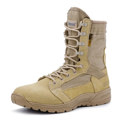 

IODSON Mens Ultralight Combat Boots Breathable Military Boots Special Force Training Shoes Shock-Absorbing Tactical Boots