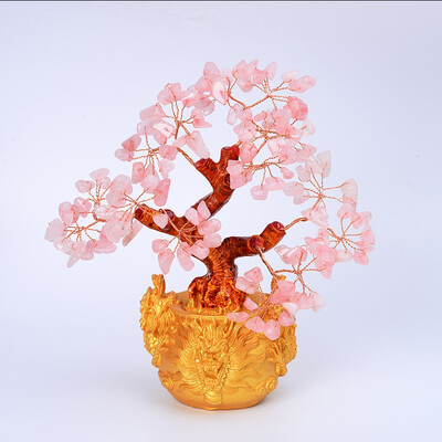 

JINGLINGWUZHE Natural Crystal Fortune Tree Ornament Decoration Small Lucky Money Tree 428042794276
