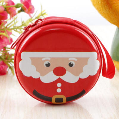 

New Women Kids Xmas Santa Claus Gift Mini Coin Purse Wallets Headset Bag Case