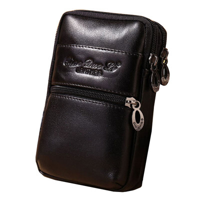 

Men Vertical Leather Waist Fanny Pack Belt Loop Bag Mobile Phone Cigarette Case Clip Holder Wallet Bumbag Hip Pouch Pocket Purse