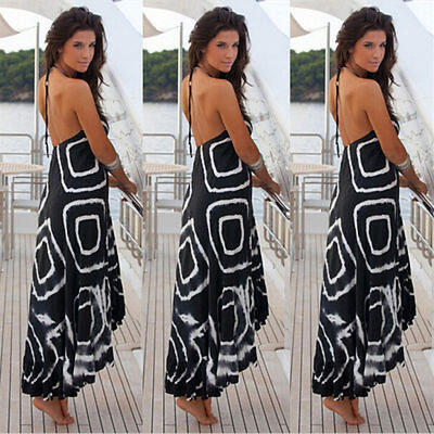 

Women Summer Boho Chiffon Party Evening Beach Dresses Long Maxi Dress Sundress