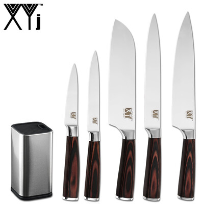 

XYj 6pcs Kitchen Knives Set 8 inch Knife Stand Sharp 7cr17 Blade Chef Knives Kitchen Tools
