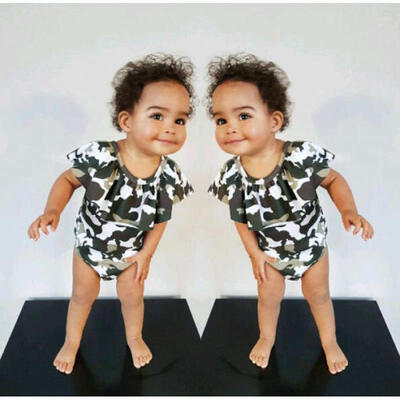 

AU Toddler Girls Camo Cotton Romper Bodysuit Jumpsuit Clothes Sunsuit Outfits