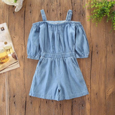 

Toddler Kids Baby Girls Denim Jumpsuit Romper Bodysuit Clothes Outfits Playsuit