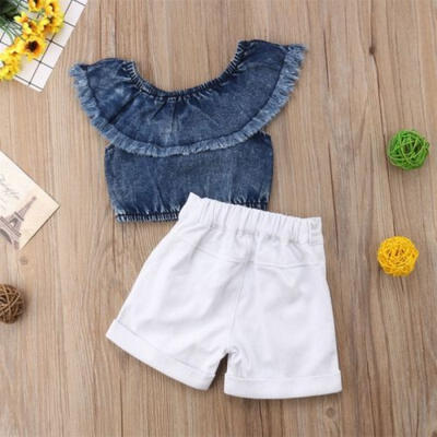 

2PCS Newborn Baby Girls Kids Summer T-Shirt Top Short Pants Outfit Set Clothes