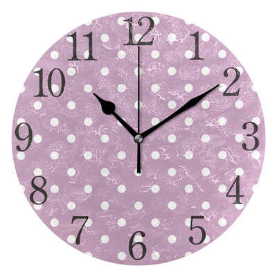 

Wall Clock Purple Dot Round Wall Clock Arabic Numerals Design