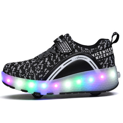 

2018 Heelys LED Light Sneakers with Wheel Boy Girl Roller Skate Casual Shoe with Roller Girl Zapatillas Zapatos