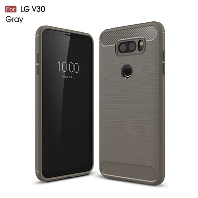 

Fivice LG V30 case Luxury brushed carbon fiber TPU soft shell