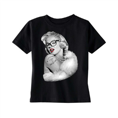 

Blonde Bomshell Toddler T-Shirt Marilyn Monroe Red Lips Diamond Tattoo