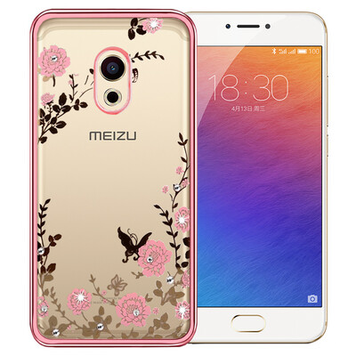 

MOONCASE Premium [Secret Garden] Butterfly Soft TPU Plating Bling Glitter Transparent Back Case Cover for Meizu Pro 6