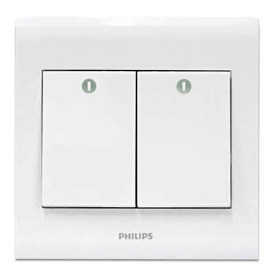 

Philips PHILIPS switch socket panel double open single control switch double open single control power wall switch panel 86 type P3 ivory white