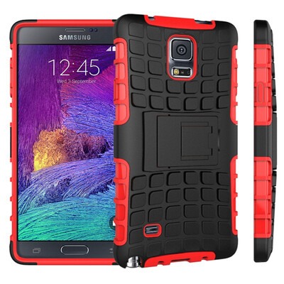 

Fivice Samsung Note 4 Case TPU anti-fall tire pattern back clip bracket phone case