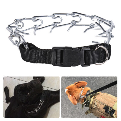 

Dog Prong Collar Pets Training Pinch Stainless Steel Gear with Adjustable Length Releasable Snap Buckle Updated Blunt-cut Tip for