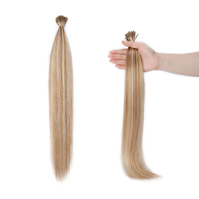 

I Tip Hair Extensions 100 Strands Pre Bonded Stick Tip Keratin Real Remy Human Hair Extension Straight