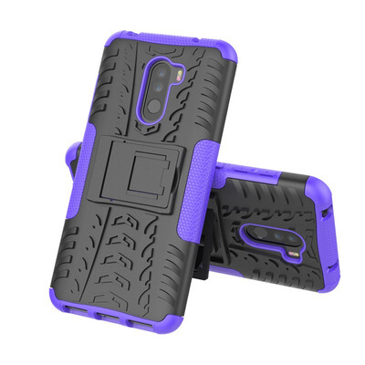 

Fivice Xiaomi POCO F1 Case TPU anti-fall tire pattern back clip bracket phone case