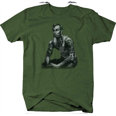 

Abraham Lincoln Tattooed Piercings Vintage Tattoo President Tshirt