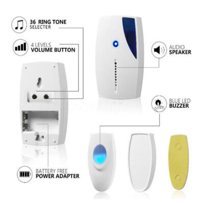 

NEW Wireless Door Bell Home Cordless Portable 100M Range Digital Doorbell UK