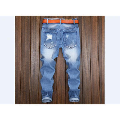 

Fashion Men Straight Denim Jeans Trousers Slim Casual Biker Pants Skinny USA