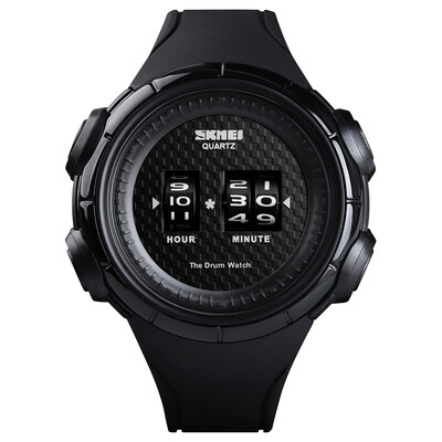 

SKMEI 1487 Men Quartz Drum Roller Watch Fashion Casual Outdoor Sports Male Wristwatch 5ATM Waterproof ABS Strap Watch Relogio Masc