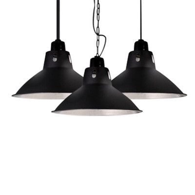 

Baycheer HL478956 Railroad Shade 1 Light Hanging Coffee Shop Fixture in Satin BlackSmall