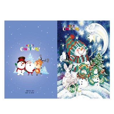 

Merry Christmas Cards DIY Diamond Painting Handmade Cards Round Drill Greeting Cards Rhinestones Embroidery Arts Crafts Gifts
