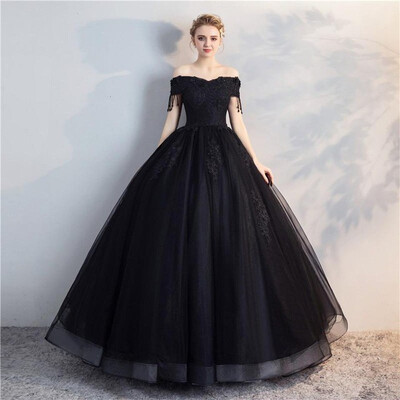 

2019 New Luxury Quinceanera Dresses Elegant Boat Neck Lace Embroidery Party Prom Quinceanera Dress Evening Dress