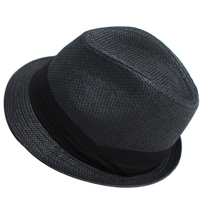 

Jingdong Supermarket) Meng Si Ke (MSEK) MMZ160089 Men's Hats Korean version of the tide men deducted jazz hat Panama hat black