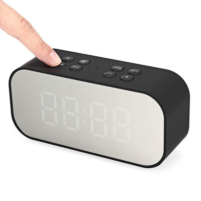 

AEC BT501 Portable Alarm Clock Wireless Bluetooth Stereo Speaker LED Display Large LED Time Display with Dual Alarm Clocks Settin
