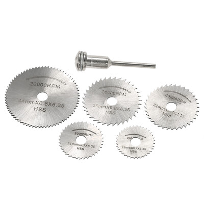 

6pcs HSS Circular Saw Blades Rotary Cutting Tools Kit Set with 18" Shank for Cutting Timber&Plastic