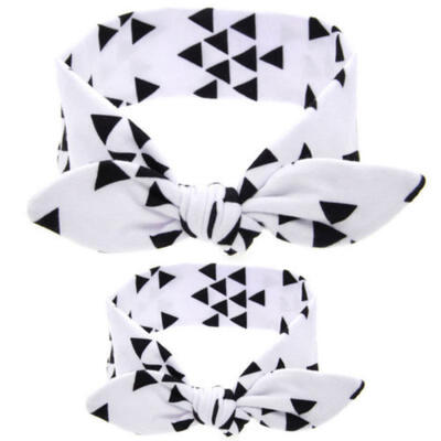 

2pcs Women Kids Girls Mother Daughter Rabbit Knot Turban Headband Hair Band