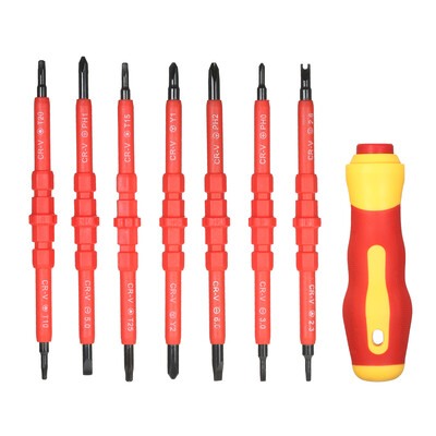 

7 in 1 1000V Changeable Insulated Screwdrivers Set with Magnetic Phillips&Slotted Bits Electrician Repair Tools Kit