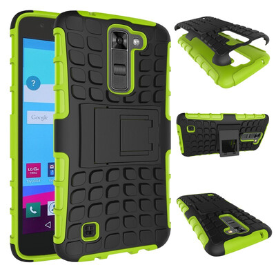 

Fivice LG K7 Case TPU anti-fall tire pattern back clip bracket phone case