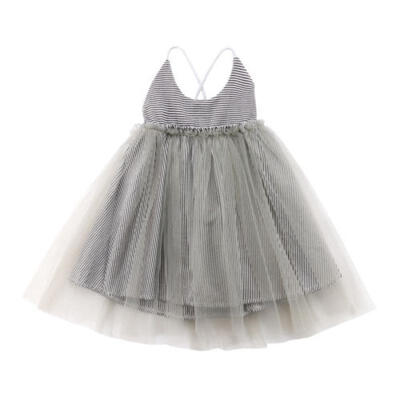 

Toddler Girls Sleeveless Tutu Dress Baby Kids Party Flower Tulle Dresses 1-6Y