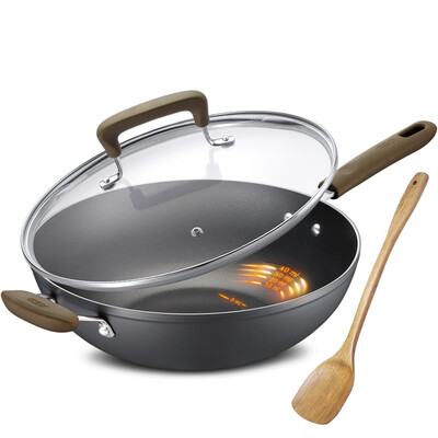 

[Jingdong supermarket] Ai Shida 30CM oil you control the new non-stick small smoke frying pan CL30Y5WT-C non-stick pot less fume induction cooker general wine red