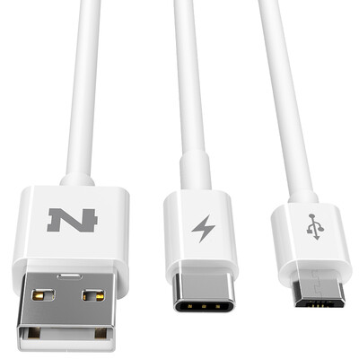 

Nuo Xi линия зарядки для мобильных телефонов 2-в-одном 1 метр белого цвета TYPE-C / Andrews Universal Music 2 / 1S Huawei P9 слава 8 просо 5 игра 6X / 5c R9 / X9