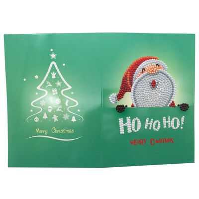 

UpperX 5D DIY Diamond Painting Cartoon Merry Christmas Card Paper Greeting PostcardsSanta Claus head