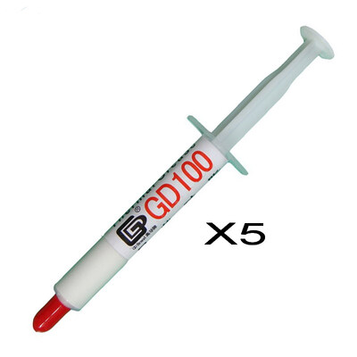 

GD Brand 5 Pieces GD100 Thermal Paste Grease Silicone Heat Sink Compound White Net Weight 3 Grams For CPU Cooler Fan Syringe SY3