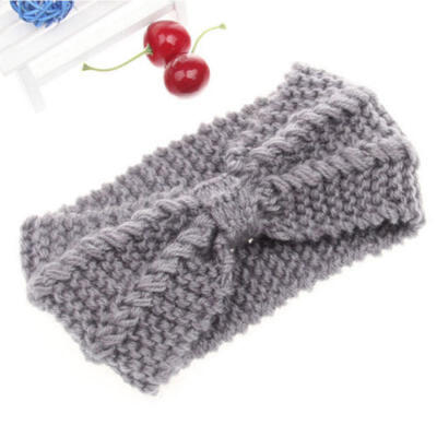 

Fashion Women Crochet Headband Knit Bowknot Hairband Ear Warmer Winter Headwrap