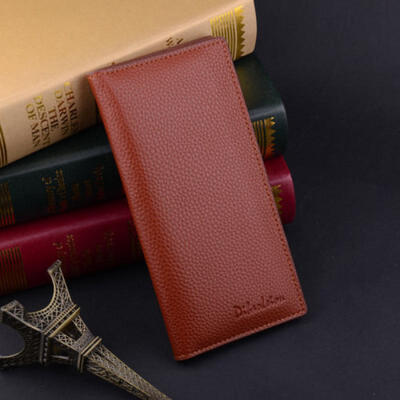 

USA Business Mens Long Casual Leather Wallet Pockets Card Clutch Bifold Purse