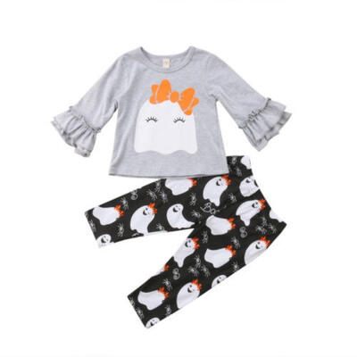 

2Pcs Halloween Kids Baby Girls Top T-shirt Long Pants Leggings Outfits Clothes