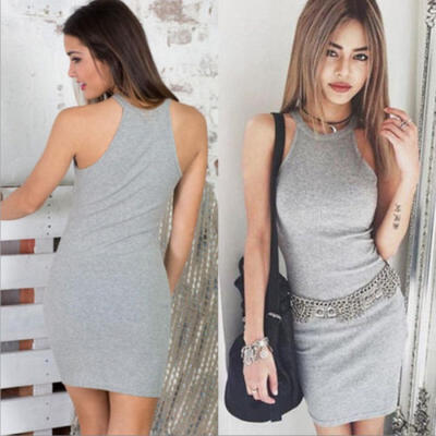 

Womens Ladies Sleeveless Bodycon Clubwear Party Slim Short Mini Pencil Dress